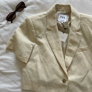 Linen new shirt/ cropped blazer